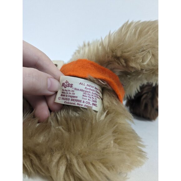 Vintage Russ Berrie Cedric Dog Puppet 10" Plush Stuffed - Picture 4 of 5